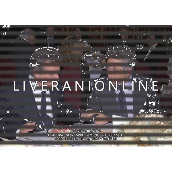 MILANO 17-12-1998 HOTEL PRINCIPE DI SAVOIA FESTA NATALIZIA DELLA LEGA NAZIONALE CALCIO NELLA FOTO VITTORIO CECCHI GORI CON ANTONIO MATTARESE AG ALDO LIVERANI SAS