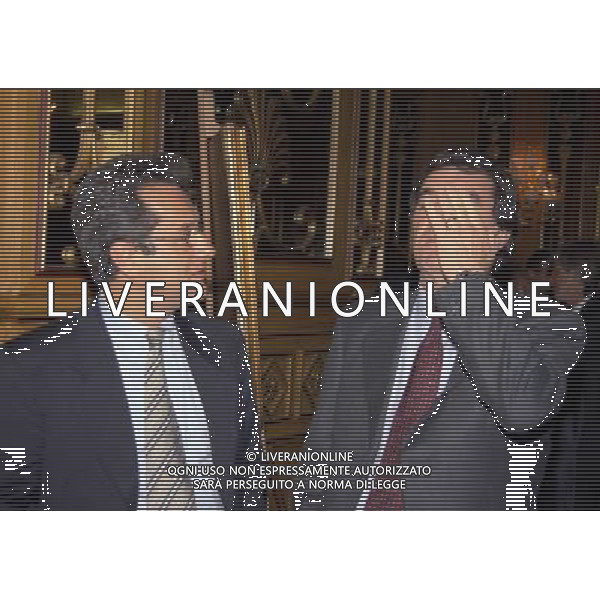 MILANO 17-12-1998 HOTEL PRINCIPE DI SAVOIA FESTA NATALIZIA DELLA LEGA NAZIONALE CALCIO NELLA FOTO JULIO VELASCO CON DINO ZOFF AG ALDO LIVERANI SAS