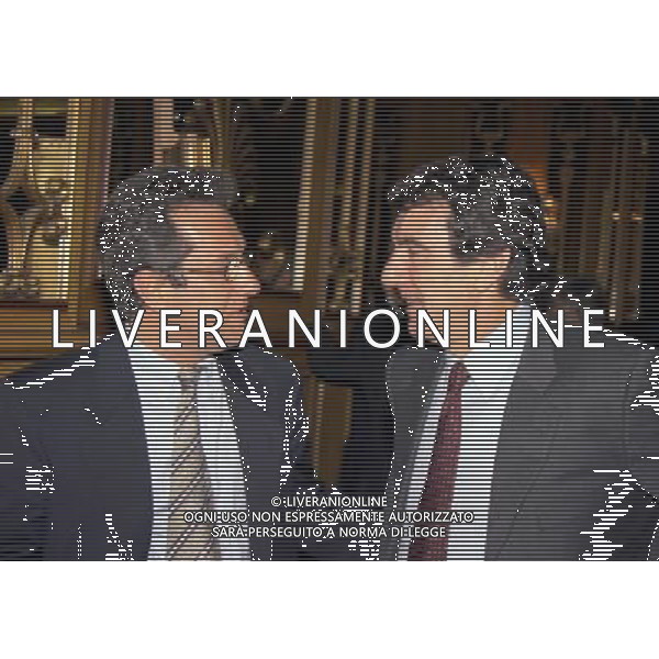 MILANO 17-12-1998 HOTEL PRINCIPE DI SAVOIA FESTA NATALIZIA DELLA LEGA NAZIONALE CALCIO NELLA FOTO JULIO VELASCO CON DINO ZOFF AG ALDO LIVERANI SAS