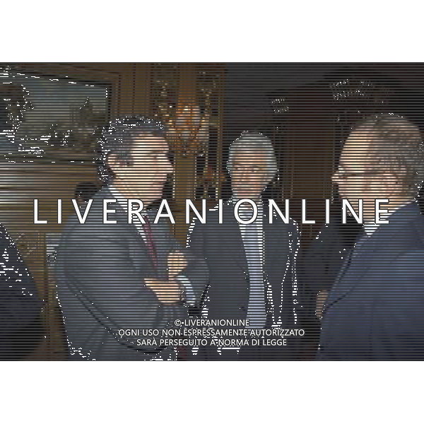 MILANO 17-12-1998 HOTEL PRINCIPE DI SAVOIA FESTA NATALIZIA DELLA LEGA NAZIONALE CALCIO NELLA FOTO DINO ZOFF CON GIAMBATTISTA PASTORELLO ED ENRICO MANTOVANI AG ALDO LIVERANI SAS