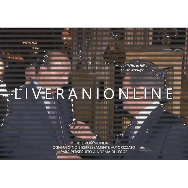 MILANO 17-12-1998 HOTEL PRINCIPE DI SAVOIA FESTA NATALIZIA DELLA LEGA NAZIONALE CALCIO NELLA FOTO LUCIANO MOGGI E VITTORIO CECCHI GORI AG ALDO LIVERANI SAS