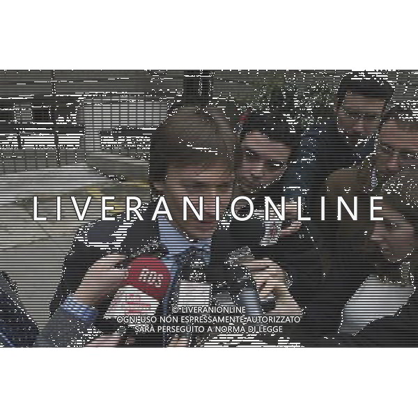 MILANO 08/03/02 ASSEMBLEA DI LEGA NELLA FOTO L\'ARRIVO DI STEFANO TANZI ALLA SEDE DELLA LEGA FOTO ALDO LIVERANI