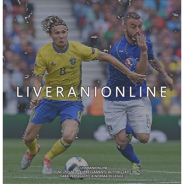 UEFA Francia EURO 2016 Final Tournament Group Stage E Tolosa - 17.06.2016 Italia-Svezia Nella Foto:daniele de rossi e Albin ekdal /Ph.Vitez-Ag. Aldo Liverani