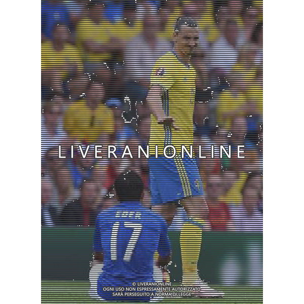 UEFA Francia EURO 2016 Final Tournament Group Stage E Tolosa - 17.06.2016 Italia-Svezia Nella Foto: zlatan ibrahimovic e eder /Ph.Vitez-Ag. Aldo Liverani
