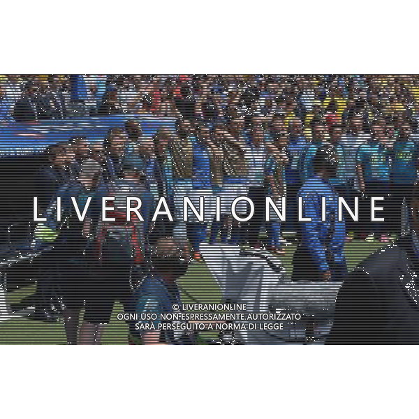 UEFA Francia EURO 2016 Final Tournament Group Stage E Tolosa - 17.06.2016 Italia-Svezia Nella Foto:I giocatori della panchina dell\'italia durante l\'inno /Ph.Vitez-Ag. Aldo Liverani