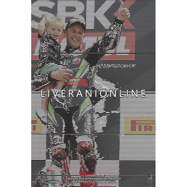 Campionato Mondiale Superbike, Pirelli Riviera di Rimini, Round 8, Misano 18/06/2016, nella foto: JONATHAN REA, SUL PODIO, ©C.ZAMAGNI/AGENZIA ALDO LIVERANI S.A.S