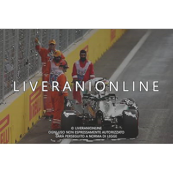 Lewis Hamilton (GBR) Mercedes AMG F1 W07 Hybrid crashed out of qualifying. 18.06.2016. Formula 1 World Championship, Rd 8, European Grand Prix, Baku Street Circuit, Azerbaijan, Qualifying Day. AG ALDO LIVERANI SAS ONLY ITALY