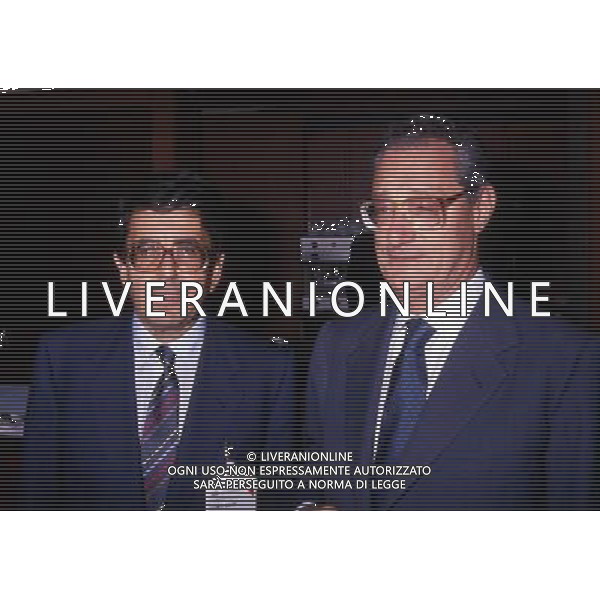 Vittorio Merloni imprenditore italiano, presidente onorario di Indesit Company - Retrospettiva nella foto con Cesare Romiti nel 1984 ©Archivio/ AGENZIA ALDO LIVERANI SAS