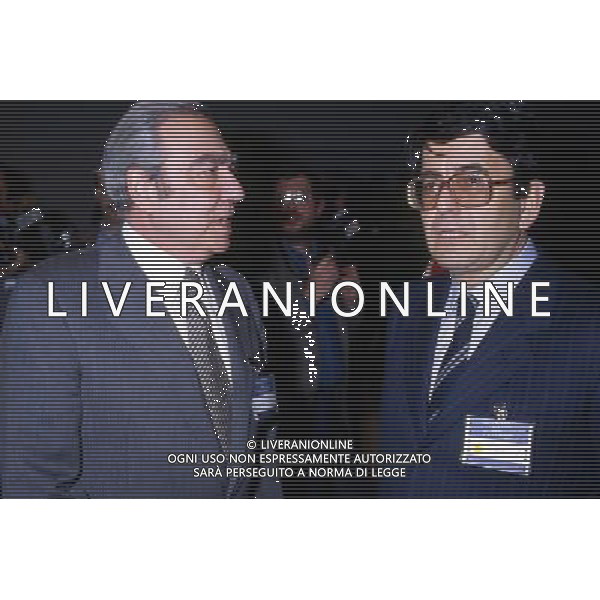 Vittorio Merloni imprenditore italiano, presidente onorario di Indesit Company - Retrospettiva nella foto con francois xavier ortoli nel 1984 ©Archivio/ AGENZIA ALDO LIVERANI SAS