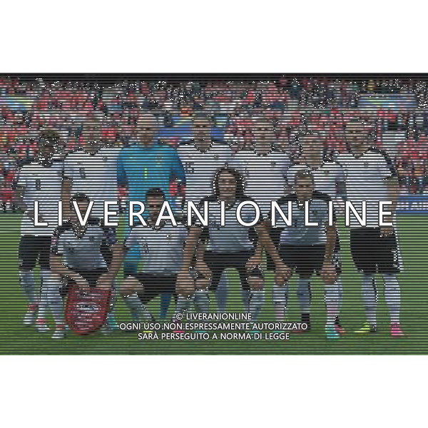 UEFA Francia EURO 2016 Final Tournament Group Stage F Parigi - 18.06.2016 Portogallo-Austria Nella Foto:Austria Squadra Formazione Almer,Hinteregger,Fuchs,Ilsanker,Arnautovic,Alaba,Harnik,Baumgartlinger,Prodl,Klein,Sabitzer /Ph.Vitez-Ag. Aldo Liverani