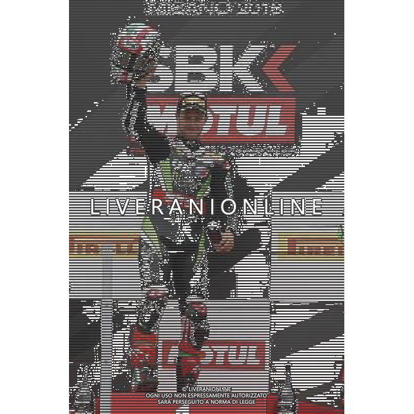 Campionato Mondiale Superbike, Pirelli Riviera di Rimini, Round 8, Misano 19/06/2016, nella foto: JONATHAN REA, SUL PODIO, Â©C.ZAMAGNI/AGENZIA ALDO LIVERANI S.A.S/ AGENZIA ALDO LIVERANI SAS