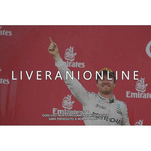 Race winner Nico Rosberg (GER) Mercedes AMG F1 celebrates on the podium. 19.06.2016. Formula 1 World Championship, Rd 8, European Grand Prix, Baku Street Circuit, Azerbaijan, Race Day. AG ALDO LIVERANI SAS ONLY ITALY