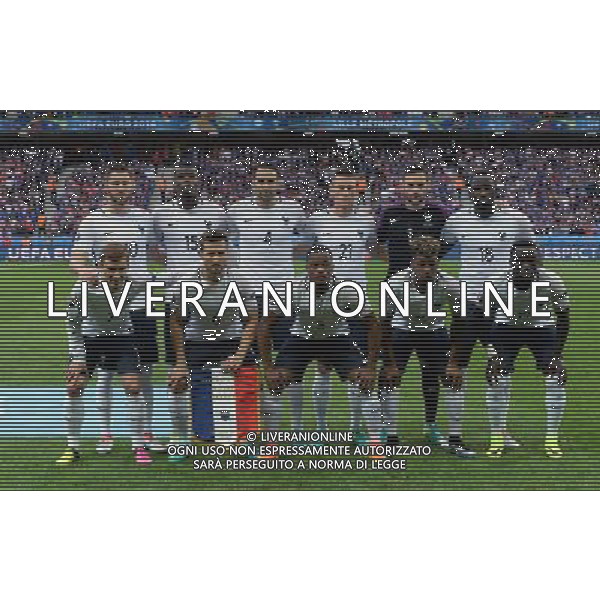 UEFA Francia EURO 2016 Final Tournament Group Stage A Lille - 19.06.2016 Svizzera-Francia Nella Foto:Francia Squadra Formazione Lloris,Evra,Rami,Cabaye,Griezmann,Gignac,Pogba,Sissoko,Sagna,Coman,Koscielny /Ph.Vitez-Ag. Aldo Liverani