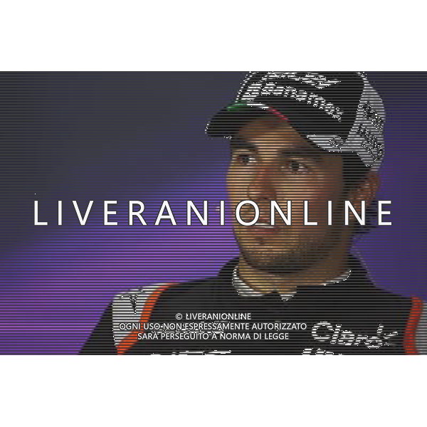 Sergio Perez (MEX) Sahara Force India F1 in the FIA Press Conference. 19.06.2016. Formula 1 World Championship, Rd 8, European Grand Prix, Baku Street Circuit, Azerbaijan, Race Day. AG ALDO LIVERANI SAS ONLY ITALY