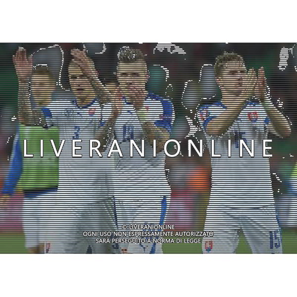 UEFA Francia EURO 2016 Final Tournament Group Stage B Saint-Etienne - 20.06.2016 Slovacchia-Inghilterra Nella Foto:kucka skrtel e hubocan festegggiano /Ph.Vitez-Ag. Aldo Liverani