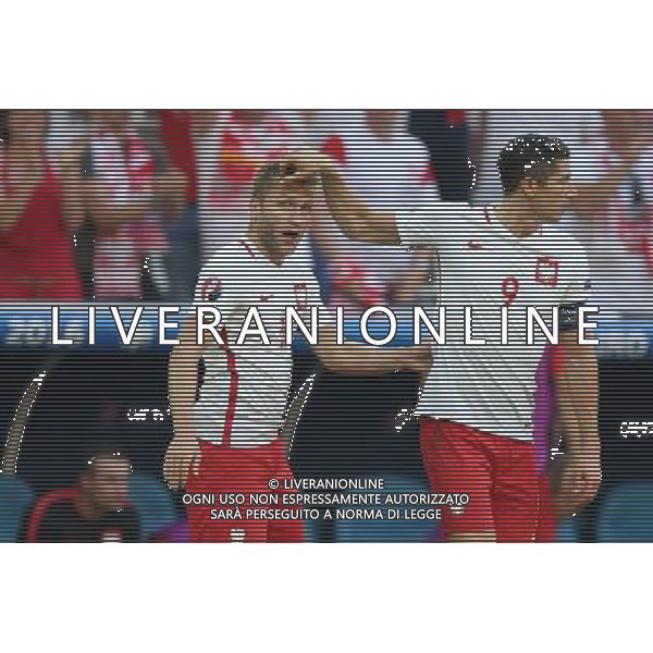 21.06.2016 MARSYLIA STADE VELODROME (MARSEILLE, FRANCE) PILKA NOZNA (FOOTBALL) UEFA EURO 2016 MISTRZOSTWA EUROPY W PILCE NOZNEJ (UEFA EURO 2016) GRUPA C (GROUP C) MECZ UKRAINA - POLSKA (UKRAINE - POLAND) NZ JAKUB BLASZCZYKOWSKI, ROBERT LEWANDOWSKI - POLSKA RADOSC, BRAMKA, GOL, FOTO LUKASZ GROCHALA/CYFRASPORT / NEWSPIX.PL --- Newspix.pl /AGENZIA ALDO LIVERANI SAS - ITALY ONLY EDITORIAL USE ONLY Ucraina - Polonia UEFA Francia EURO 2016 Final Tournament Group Stage C Marsiglia - 21.06.2016 *** Local Caption *** www.newspix.pl mail us: info@newspix.pl call us: 0048 022 23 22 222 --- Polish Picture Agency by Ringier Axel Springer Poland