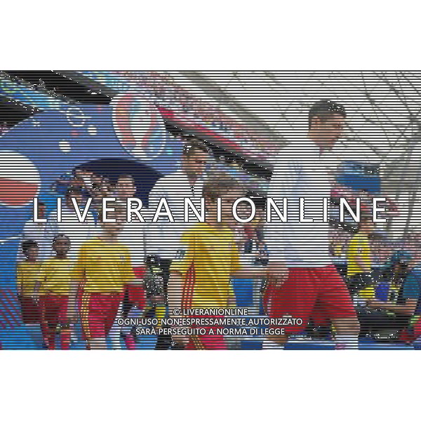 21.06.2016 MARSYLIA STADE VELODROME ( MARSEILLE FRANCE ) PILKA NOZNA ( FOOTBALL ) UEFA EURO 2016 MISTRZOSTWA EUROPY W PILCE NOZNEJ ( UEFA EURO 2016 ) GRUPA C ( GROUP C ) MECZ UKRAINA - POLSKA ( UKRAINE - POLAND ) NZ ROBERT LEWANDOWSKI PREZENTACJA ZAWODNIKOW WYJSCIE NA BOISKO FOTO MICHAL STANCZYK / CYFRASPORT / NEWSPIX.PL --- Newspix.pl /AGENZIA ALDO LIVERANI SAS - ITALY ONLY EDITORIAL USE ONLY Ucraina - Polonia UEFA Francia EURO 2016 Final Tournament Group Stage C Marsiglia - 21.06.2016 *** Local Caption *** www.newspix.pl mail us: info@newspix.pl call us: 0048 022 23 22 222 --- Polish Picture Agency by Ringier Axel Springer Poland