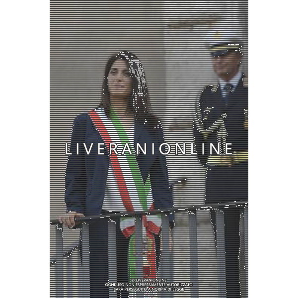 Insediamento del sindaco di Roma Virginia Raggi Roma - 23.06.2016 - nella foto: Virginia Raggi con la fascia tricolore Ph.Corradetti - AG ALDO LIVERANI SAS