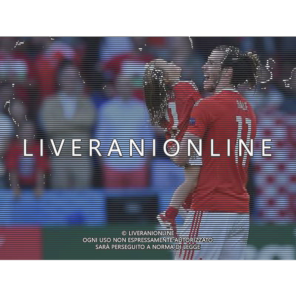 UEFA Francia EURO 2016 Final Tournament Roud of 16 Parigi - 25.06.2016 Galles-Irlanda del Nord Nella Foto:bale festeggia con la figlia /Ph.Vitez-Ag. Aldo Liverani