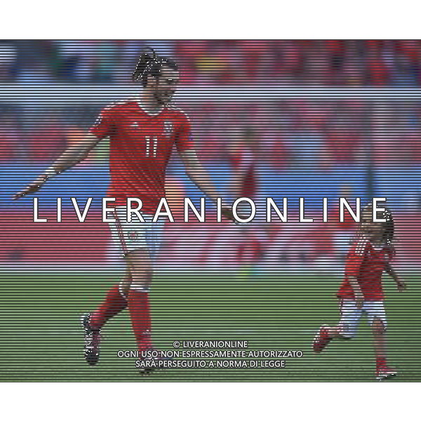 UEFA Francia EURO 2016 Final Tournament Roud of 16 Parigi - 25.06.2016 Galles-Irlanda del Nord Nella Foto:bale festeggia con la figlia /Ph.Vitez-Ag. Aldo Liverani