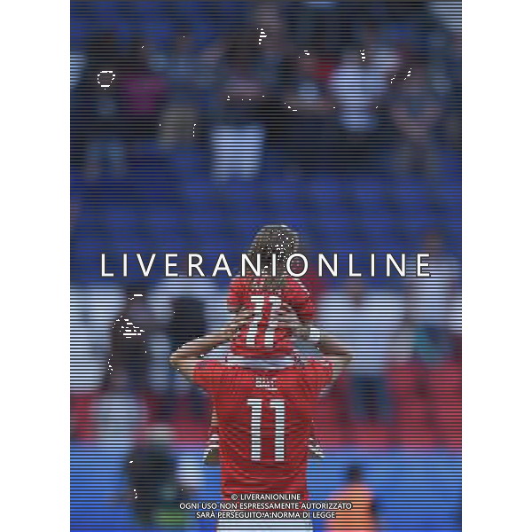 UEFA Francia EURO 2016 Final Tournament Roud of 16 Parigi - 25.06.2016 Galles-Irlanda del Nord Nella Foto:bale festeggia con la figlia /Ph.Vitez-Ag. Aldo Liverani