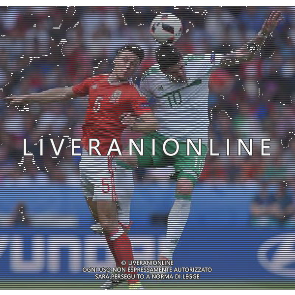 UEFA Francia EURO 2016 Final Tournament Roud of 16 Parigi - 25.06.2016 Galles-Irlanda del Nord Nella Foto:Lafferty Kyle-Chester James /Ph.Vitez-Ag. Aldo Liverani