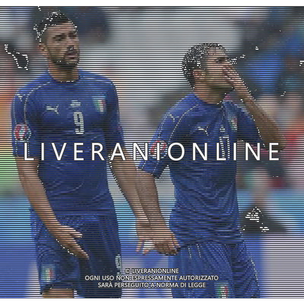 UEFA Francia EURO 2016 Final Tournament Round of 16 Parigi Saint-Denis - 27.06.2016 Italia-Spagna Nella Foto:eder cittadin e graziano pelle\' /Ph.Vitez-Ag. Aldo Liverani