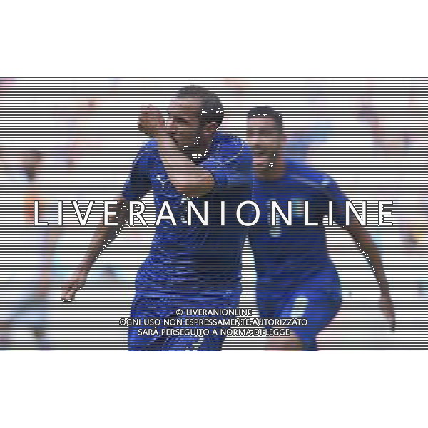 UEFA Francia EURO 2016 Final Tournament Round of 16 Parigi Saint-Denis - 27.06.2016 Italia-Spagna Nella Foto: abbracci esultanza dopo il gol di giorgio chiellini del 1-0 /Ph.Vitez-Ag. Aldo Liverani