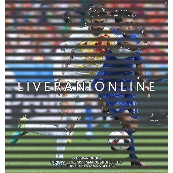 UEFA Francia EURO 2016 Final Tournament Round of 16 Parigi Saint-Denis - 27.06.2016 Italia-Spagna Nella Foto:eder pique /Ph.Vitez-Ag. Aldo Liverani