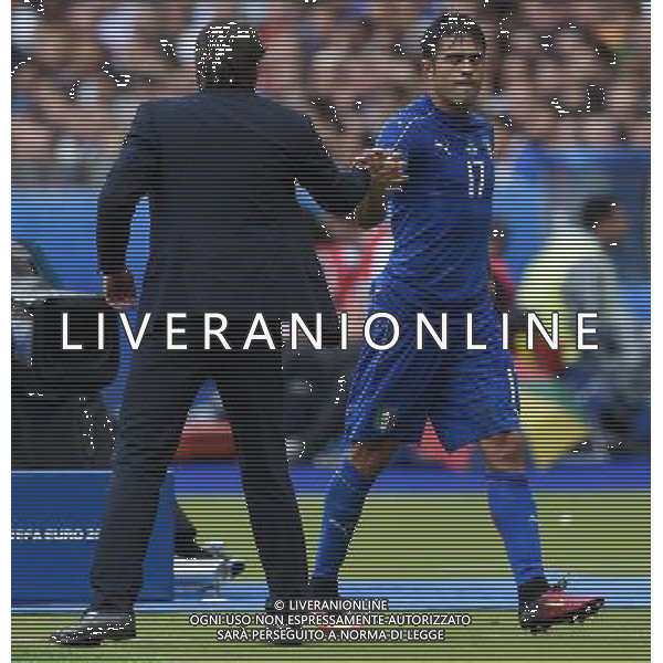 UEFA Francia EURO 2016 Final Tournament Round of 16 Parigi Saint-Denis - 27.06.2016 Italia-Spagna Nella Foto: antonio conte con eder dopo la sostituzione /Ph.Vitez-Ag. Aldo Liverani