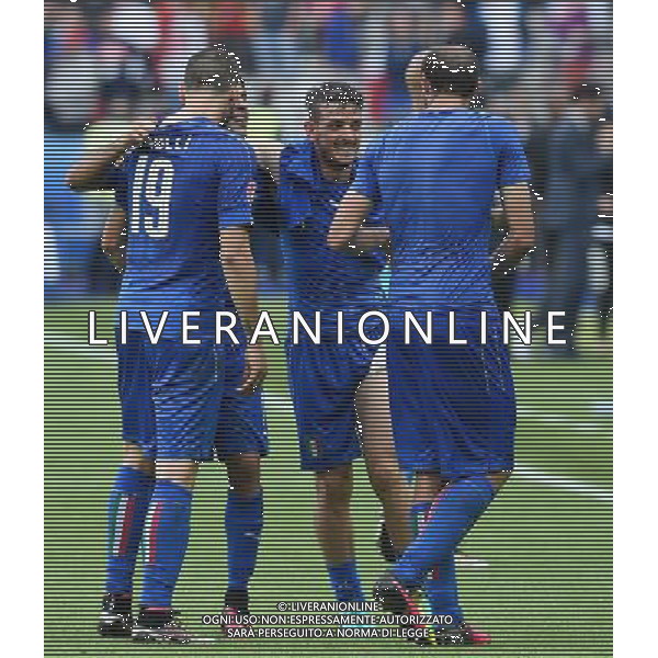 UEFA Francia EURO 2016 Final Tournament Round of 16 Parigi Saint-Denis - 27.06.2016 Italia-Spagna Nella Foto:Bonucci Leonardo-Eder Citadin-Florenzi Alessandro-Chiellini Giorgio /Ph.Vitez-Ag. Aldo Liverani