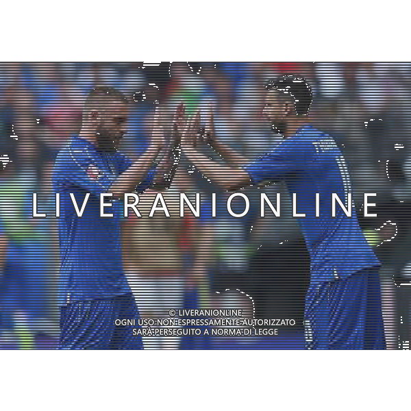 UEFA Francia EURO 2016 Final Tournament Round of 16 Parigi Saint-Denis - 27.06.2016 Italia-Spagna Nella Foto:De Rossi Daniele-Thiago Motta /Ph.Vitez-Ag. Aldo Liverani