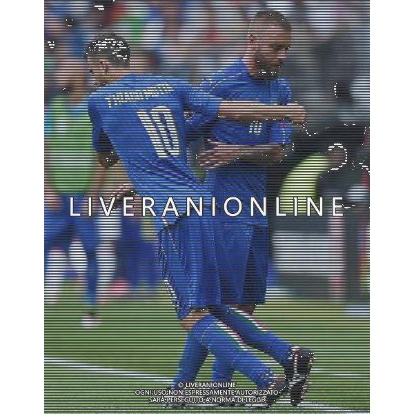 UEFA Francia EURO 2016 Final Tournament Round of 16 Parigi Saint-Denis - 27.06.2016 Italia-Spagna Nella Foto:De Rossi Daniele-Thiago Motta /Ph.Vitez-Ag. Aldo Liverani