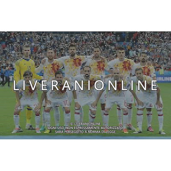 UEFA Francia EURO 2016 Final Tournament Round of 16 Parigi Saint-Denis - 27.06.2016 Italia-Spagna Nella Foto:Spagna Squadra Formazione De GEa,Pique\',Busquets,Iniesta,Morata,Fabregas,Ramos,Juanfran,Alba,Silva,Nolito /Ph.Vitez-Ag. Aldo Liverani