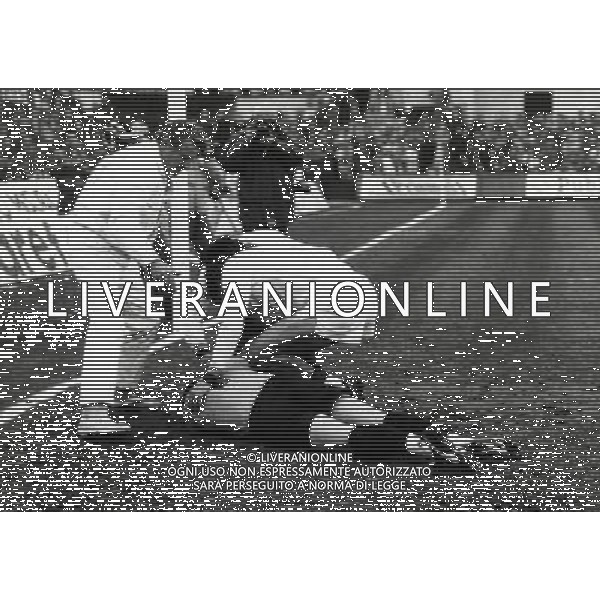RETROSPETTIVA FRANCO TANCREDI CALCIATORE NELLA FOTO FRANCO TANCREDI NELLA PARTITA MILAN ROMA DEL 13-12-1987 COLPITO ALLA TESTA DA UNA BOTTIGLIETTA AG ALDO LIVERANI SAS