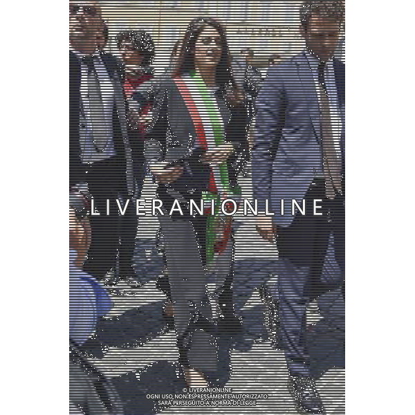 Presentazione della campagna di sensibilizzazione contro la violenza sulle donne \'... questo non Ã¨ amore\' - Roma 01.07.2016 - Piazza Montecitorio - nella foto: Virginia Raggi / Ph.Corradetti - AG ALDO LIVERANI SAS/ AGENZIA ALDO LIVERANI SAS Presentazione della campagna di sensibilizzazione contro la violenza sulle donne \' .... questo non e\' amore\' - Roma 01.07.2016