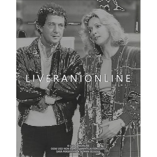 Emidio Remigi detto Memo cantante, paroliere e conduttore radiofonico italiano - Retrospettiva nella foto con Loretta Goggi nel 1984 © ARCHIVIO / AGENZIA ALDO LIVERANI SAS 