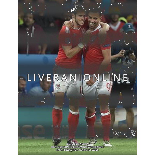 UEFA Francia EURO 2016 Final Tournament Quarter Finals Lille - 01.07.2016 Galles-Belgio Nella Foto:robson kanu esultanza dopo il gol con bale /Ph.Vitez-Ag. Aldo Liverani