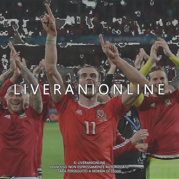 UEFA Francia EURO 2016 Final Tournament Quarter Finals Lille - 01.07.2016 Galles-Belgio Nella Foto:gioia galles - esultanza fine gara bale /Ph.Vitez-Ag. Aldo Liverani