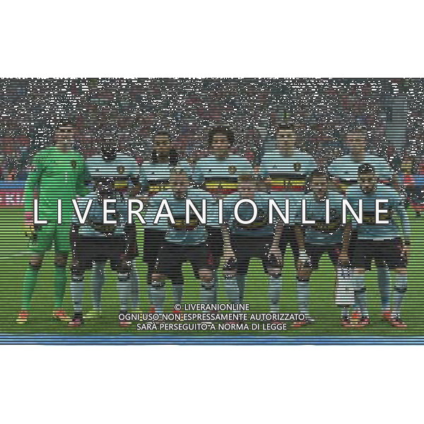 UEFA Francia EURO 2016 Final Tournament Quarter Finals Lille - 01.07.2016 Galles-Belgio Nella Foto:Belgio Squadra Formazione Courtois,Alderweireld,Nainggolan,Witsel,De Bruyne,Lukaku R.,Hazard,Carrasco,Denayer,Meunier,Lukaku J. /Ph.Vitez-Ag. Aldo Liverani