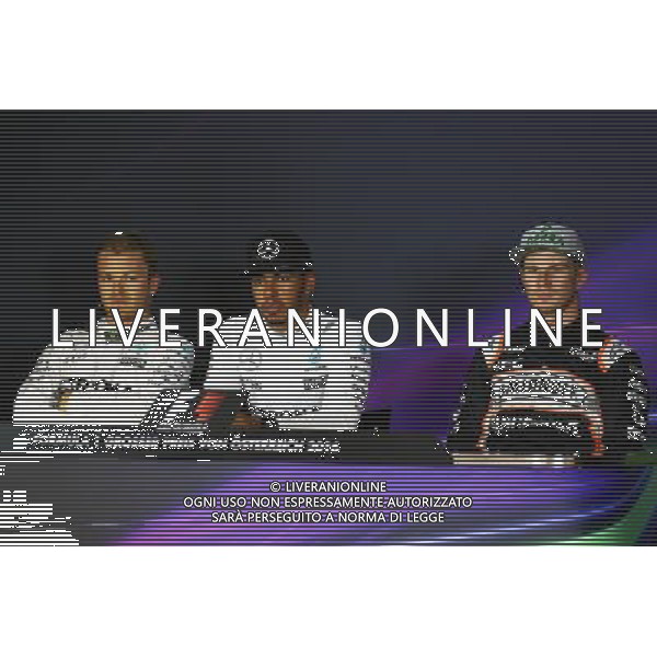 The post qualifying FIA Press Conference (L to R): Nico Rosberg (GER) Mercedes AMG F1, second; Lewis Hamilton (GBR) Mercedes AMG F1, pole position; Nico Hulkenberg (GER) Sahara Force India F1, third. 02.07.2016. Formula 1 World Championship, Rd 9, Austrian Grand Prix, Spielberg, Austria, Qualifying Day. / AGENZIA ALDO LIVERANI SAS - ITALY ONLY EDITORIAL USE ONLY 
