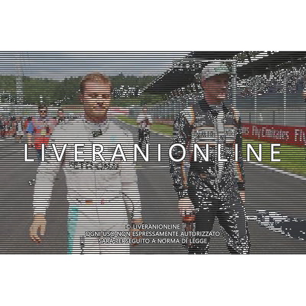 (L to R): Nico Rosberg (GER) Mercedes AMG F1 with Nico Hulkenberg (GER) Sahara Force India F1. 02.07.2016. Formula 1 World Championship, Rd 9, Austrian Grand Prix, Spielberg, Austria, Qualifying Day. / AGENZIA ALDO LIVERANI SAS - ITALY ONLY EDITORIAL USE ONLY 