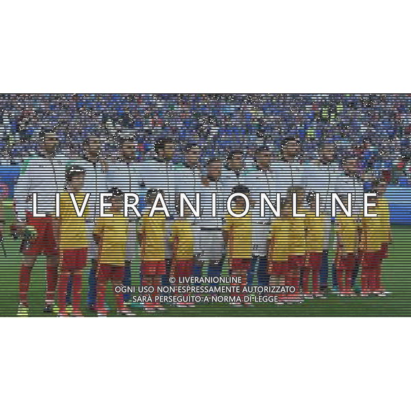 UEFA Francia EURO 2016 Final Tournament Quarter Finals Bordeaux - 02.07.2016 Germania-Italia Nella Foto:la formazione della squadra italiana durante l\'inno nazionale /Ph.Vitez-Ag. Aldo Liverani