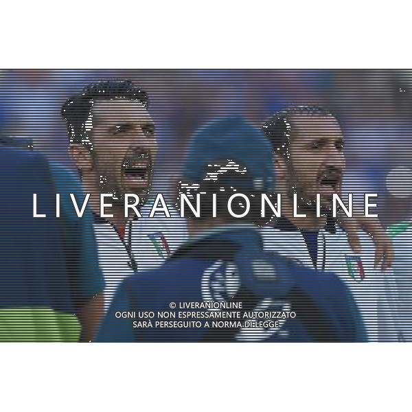 UEFA Francia EURO 2016 Final Tournament Quarter Finals Bordeaux - 02.07.2016 Germania-Italia Nella Foto: gianluigi buffon e giorgio chiellini durante l\'inno nazionale /Ph.Vitez-Ag. Aldo Liverani