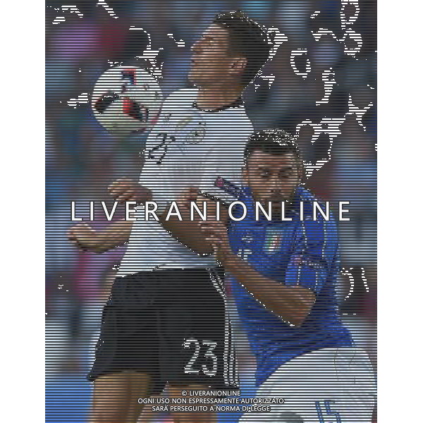 UEFA Francia EURO 2016 Final Tournament Quarter Finals Bordeaux - 02.07.2016 Germania-Italia Nella Foto:gomez e andrea barzagli /Ph.Vitez-Ag. Aldo Liverani