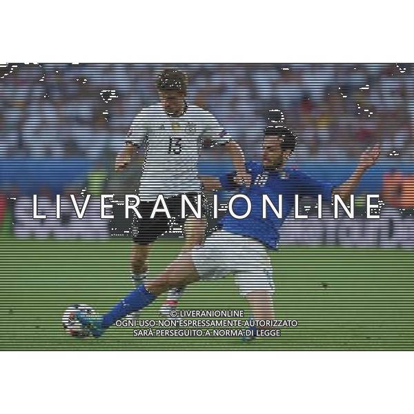 UEFA Francia EURO 2016 Final Tournament Quarter Finals Bordeaux - 02.07.2016 Germania-Italia Nella Foto:andrea parolo e muller /Ph.Vitez-Ag. Aldo Liverani