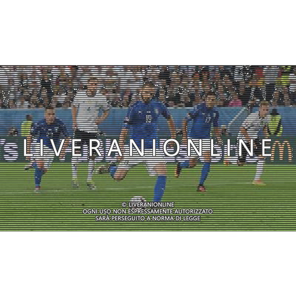 UEFA Francia EURO 2016 Final Tournament Quarter Finals Bordeaux - 02.07.2016 Germania-Italia Nella Foto: il gol su rigore di leonardo bonucci del 1-1 /Ph.Vitez-Ag. Aldo Liverani