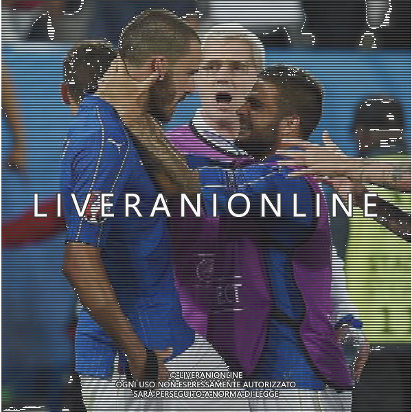 UEFA Francia EURO 2016 Final Tournament Quarter Finals Bordeaux - 02.07.2016 Germania-Italia Nella Foto: esultanza dopo il gol su rigore di leonardo bonucci del 1-1 con insigne /Ph.Vitez-Ag. Aldo Liverani