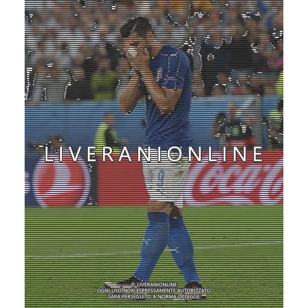 UEFA Francia EURO 2016 Final Tournament Quarter Finals Bordeaux - 02.07.2016 Germania-Italia Nella Foto:delusione di graziano pelle\' dopo aver sbagliato il rigore /Ph.Vitez-Ag. Aldo Liverani