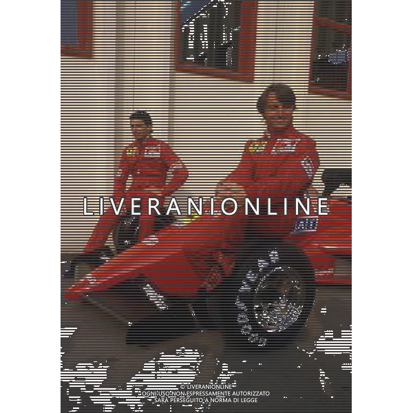RETROSPETTIVA RENE ARNOUX PILOTA NELLA FOTO RENE ARNOUX CON MICHELE ALBORETO AG ALDO LIVERANI SAS